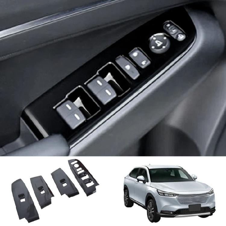 Stylish Interior Door Armrest Panel Trim Car Window Glass Lift Button Switchs Cover Easy Install for HRV Vezel Pack of 4
