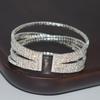 Factory Direct Sales Fashion Advanced Multi-Layer Rhinestone Full Open-End Bangle Bracelet Women's Claw Chain Clip