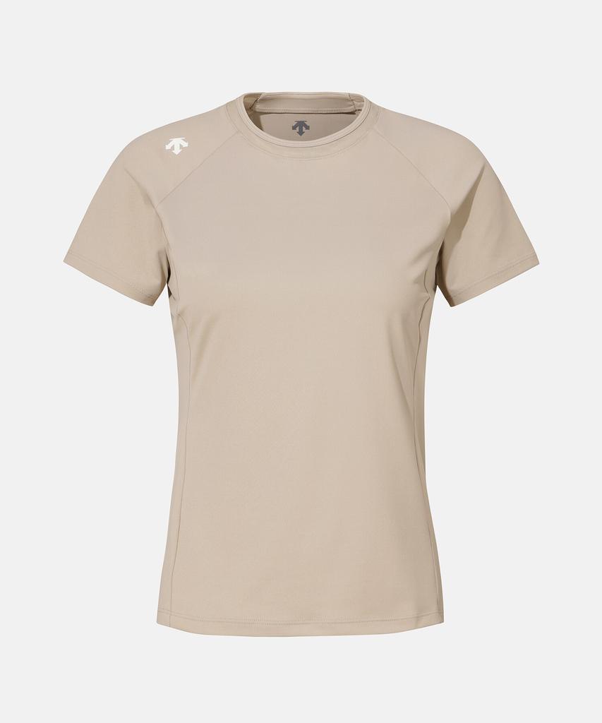 DESCENTE Women'S Slim Fit Short Sleeve T-Shirt Brown Sr322Pts71