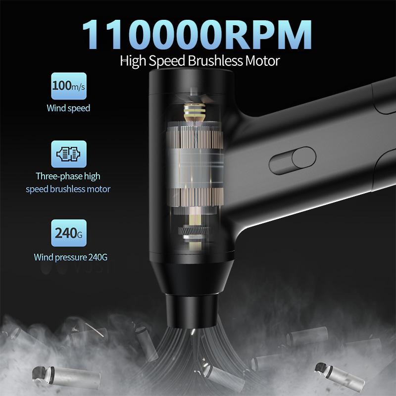 3-in-1 Air Duster Vacuum Cleaner Wireless 110000 RPM Brushless Adjustable Turbo Jet Blower Fan Dust Removal Jet Dry Blower Car