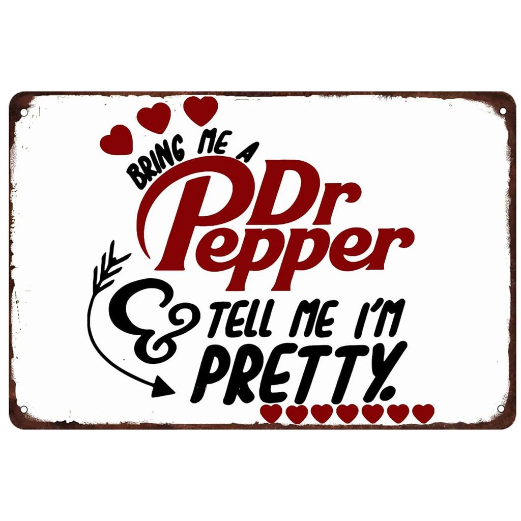 Dr. Pepper Cola Metal Signs Wall Art Posters Plaque Vintage Iron Painting Decoration for Man Cave Home Cafe Garage Club Bars