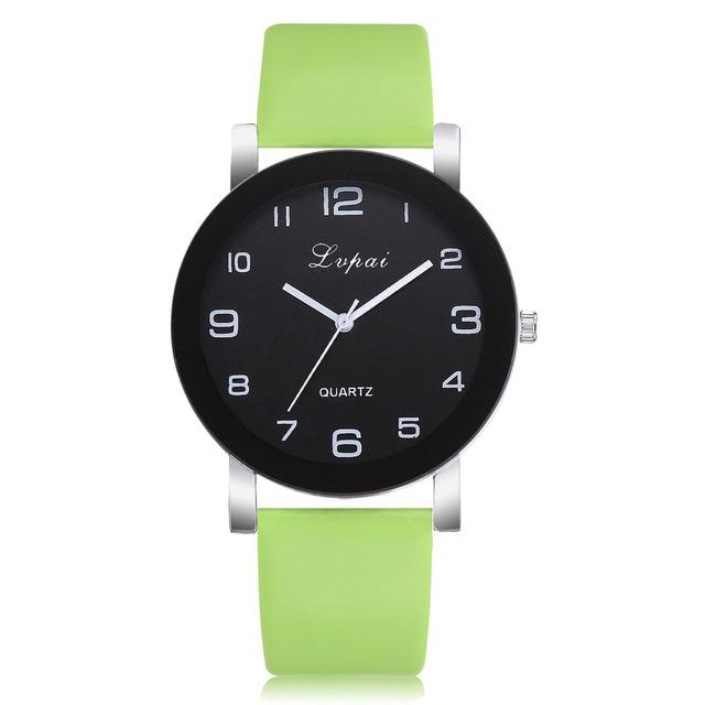 Lvpai Women's Casual Quartz Leather Band Watch Analog Valentine Gift Crystal Stainless Steel
