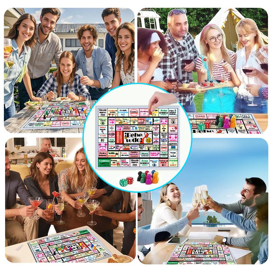 Spanish Version of Drinking Monopoly for Couples Adult Dating Board Game Bachelorette Party