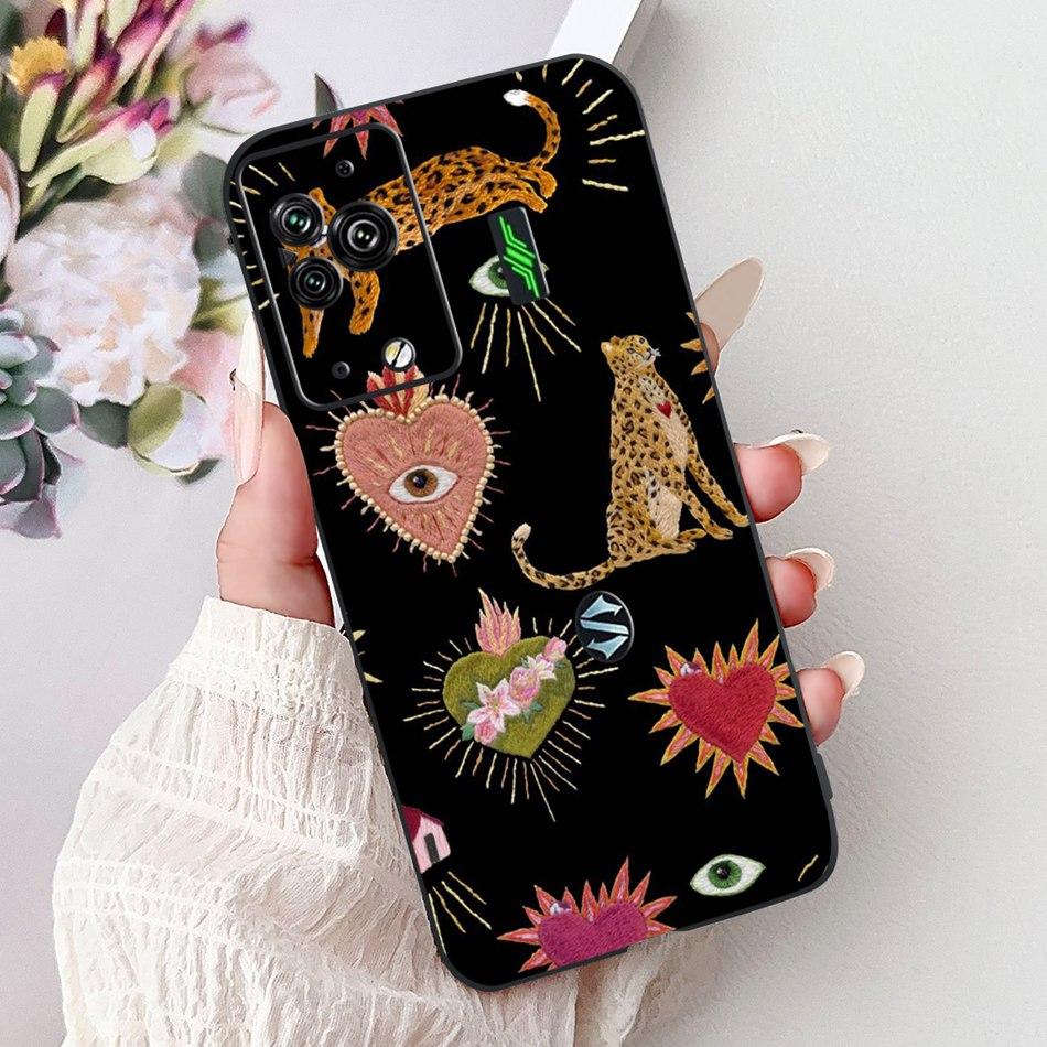 Per Xiaomi Black Shark 5 Pro Shark5 Custodia per Telefono Black Shark 5 5Pro Elegante Floreale Gatto Dipinto Morbido Silicone TPU Custodie