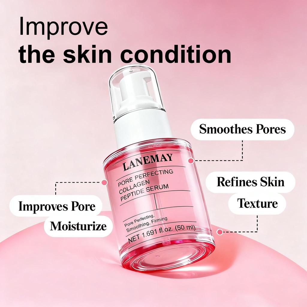 Pore Perfecting Collagen Peptide Serum-Elasticity And Smooth Complexion-Improves The Signs Of Aging-Suitable For All Skin Types,50ml