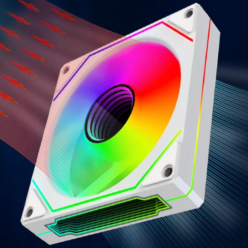 12cm ARGB 4-Pin PC-Gehäuselüfter Leise Kühlung 12V Hohes Luftvolumen 800-1600 U/min Für Desktop-Gaming-PC-Build