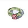 New Fashion Colorful Acrylic Rhinestone Resin Rings For Women Girls Korean Transparent Geometric Square Round Rings Jewelry 2026