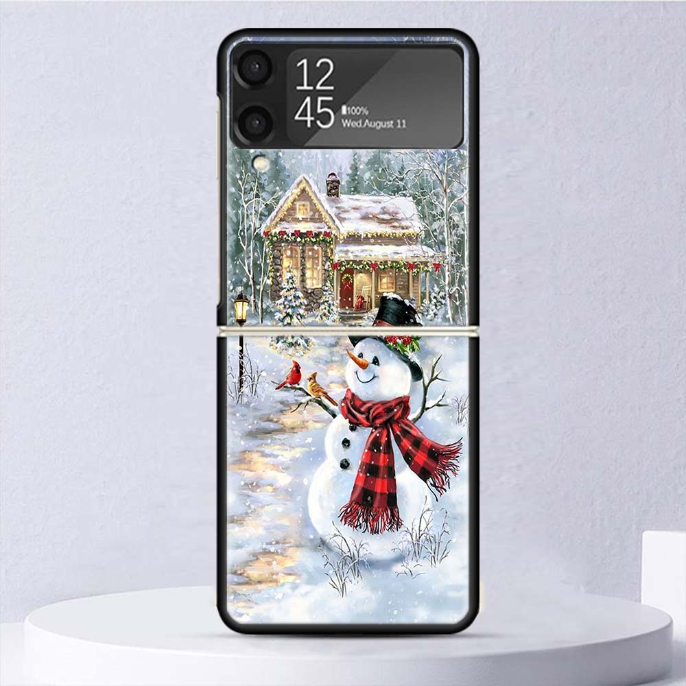 Christmas Santa Claus Present Shockproof Case For Samsung Galaxy Z Flip 7 6 5 4 3 5G Phone Cover Z Flip3 Flip4 Flip5 Flip6 Flip7