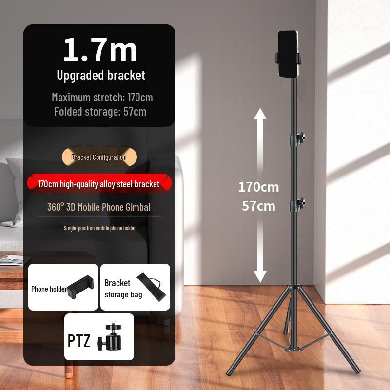Portable Mobile Live Streaming Light Stand with Free Rotation and Thickened Tripod