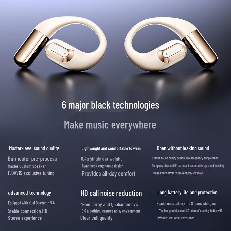 Chuan Gu Wireless Ear-Hook Bluetooth Headphones