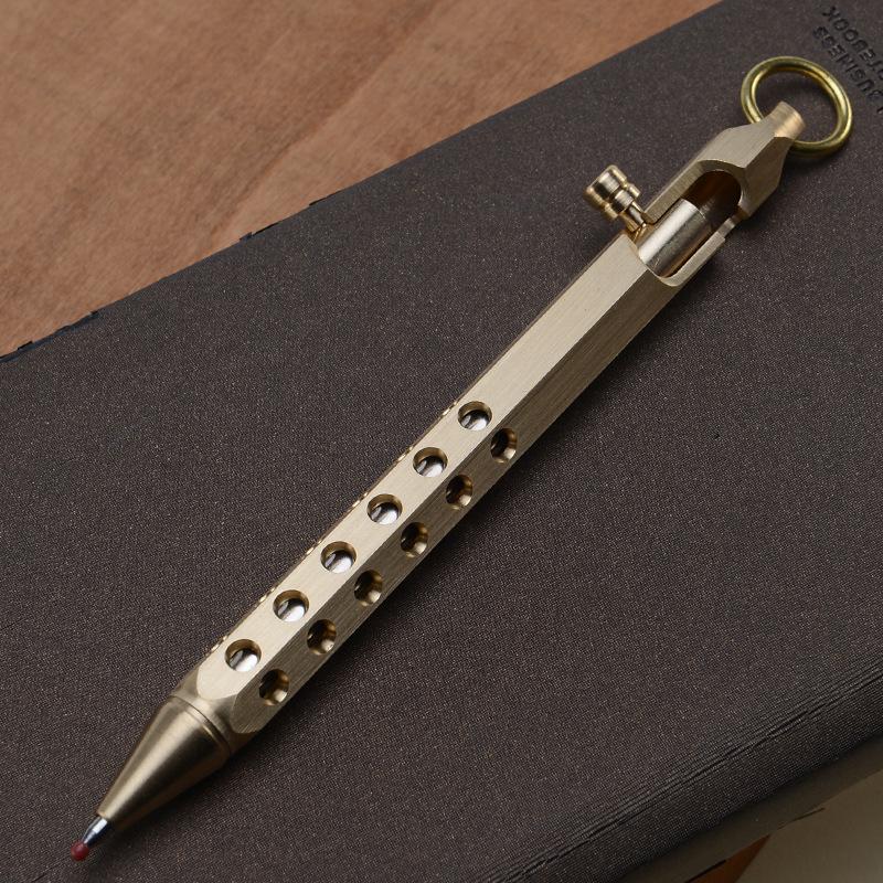 

Handmade Retro Hexagonal Brass Gun Pen: Creative Signature Pen for Office and Business Gifts 0.5mm