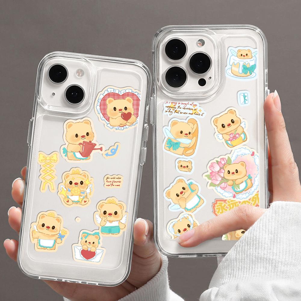 8 Styles of INS Style Butter Bear Stickers Waterproof Diary Hand Account Stickers Gu Card Stickers DIY Decorative Stickers Ins Stickers