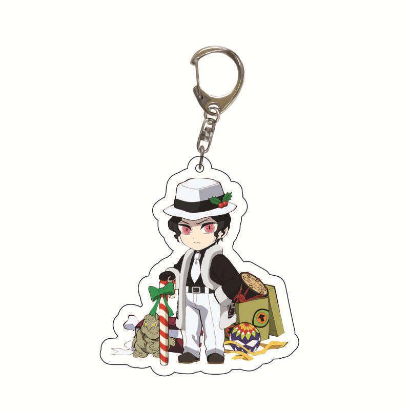 Unique Acrylic Demon Slayer Xmas Keychain Perfect For Anime Fans And Collectors