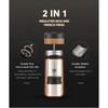 Cafeteira Prensa Francesa Portátil 2 em 1 de 12 oz para Viagem Acampamento Aço Inoxidável Caneca Térmica Isolada a Vácuo para Café Chá