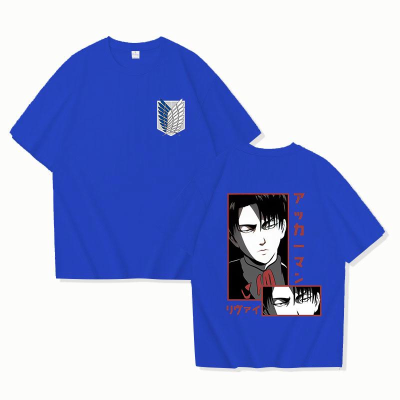 New Anime Levi Ackerman Print T Shirts Women Men Casual Round Neck Tees Top Summer Cool Loose Short Sleeve