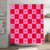 Pink Red Love Heart Checkered Shower Curtain Home Bathroom Decor Waterproof Plastic Rod Pocket 72 x 84 inches (183cm*213cm) Free