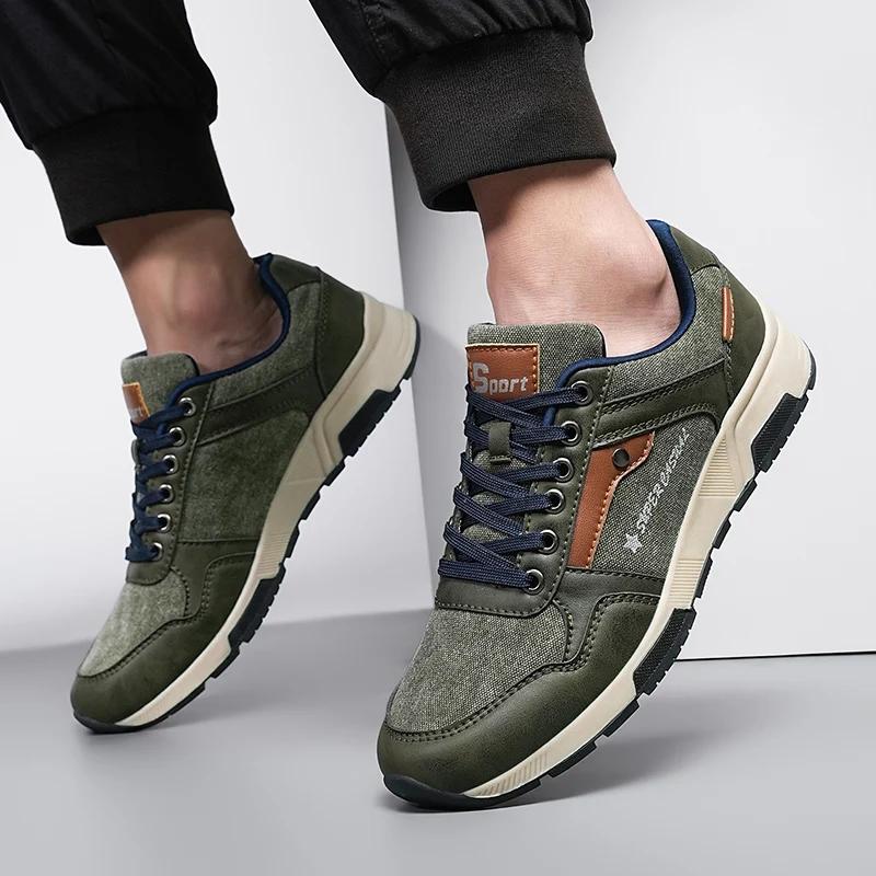 New Men Running Shoes with High-quality Thick Sole Breathable Comfort Training Anti Slip Wear-resistant Thick Sole Board Shoes