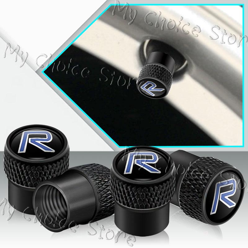 4Pcs R Design Logo Emblem Metal Car Tire Valve Caps Wheel Stem Air Dust Covers For Volvo V40 V60 XC40 XC60 XC90 C30 Accessories