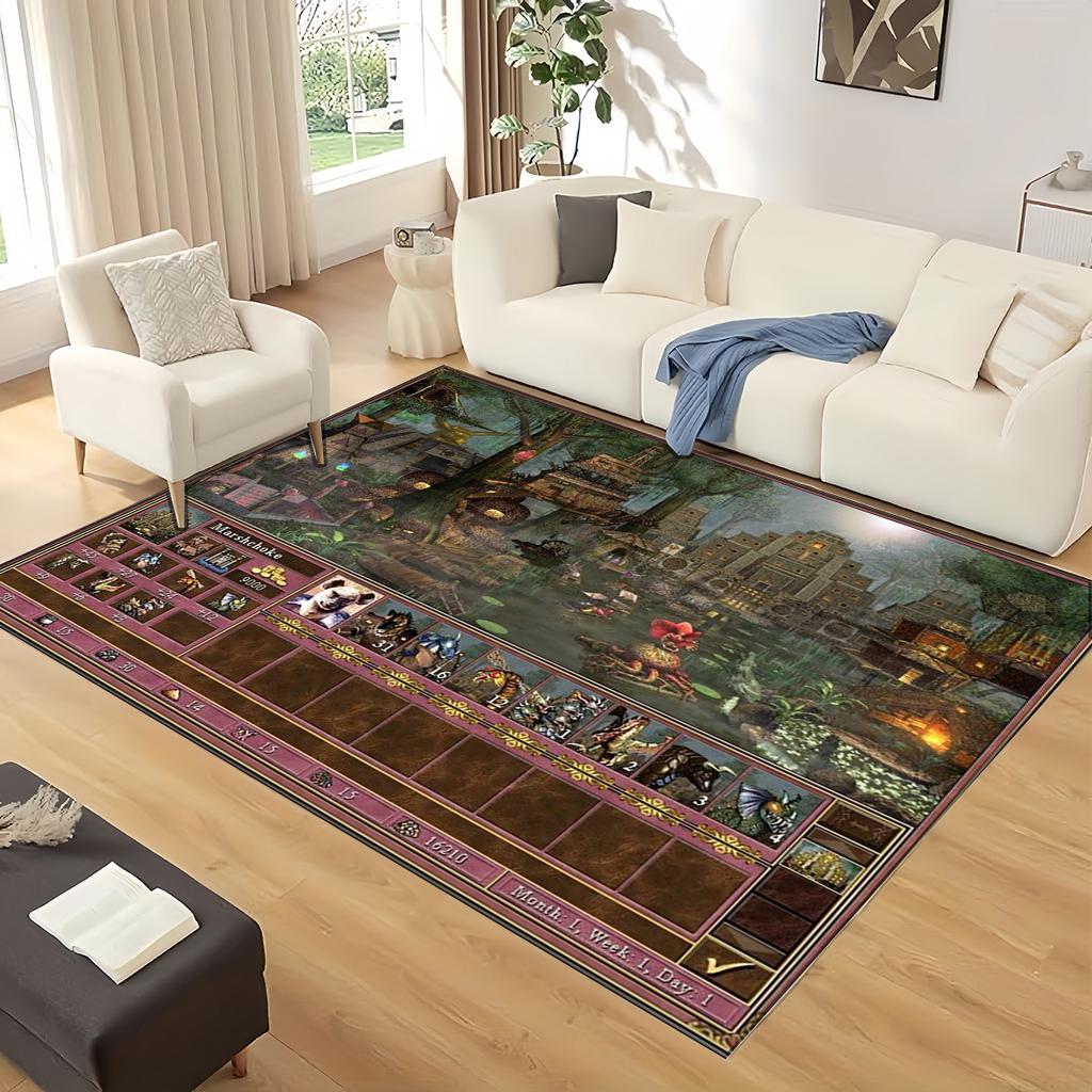 HOMM Game 9 Factions Races Stronghold Dwelling Creatures Heroes of Might and Magic Carpet Rug for Home Bedroom Sofa,Floor Mat