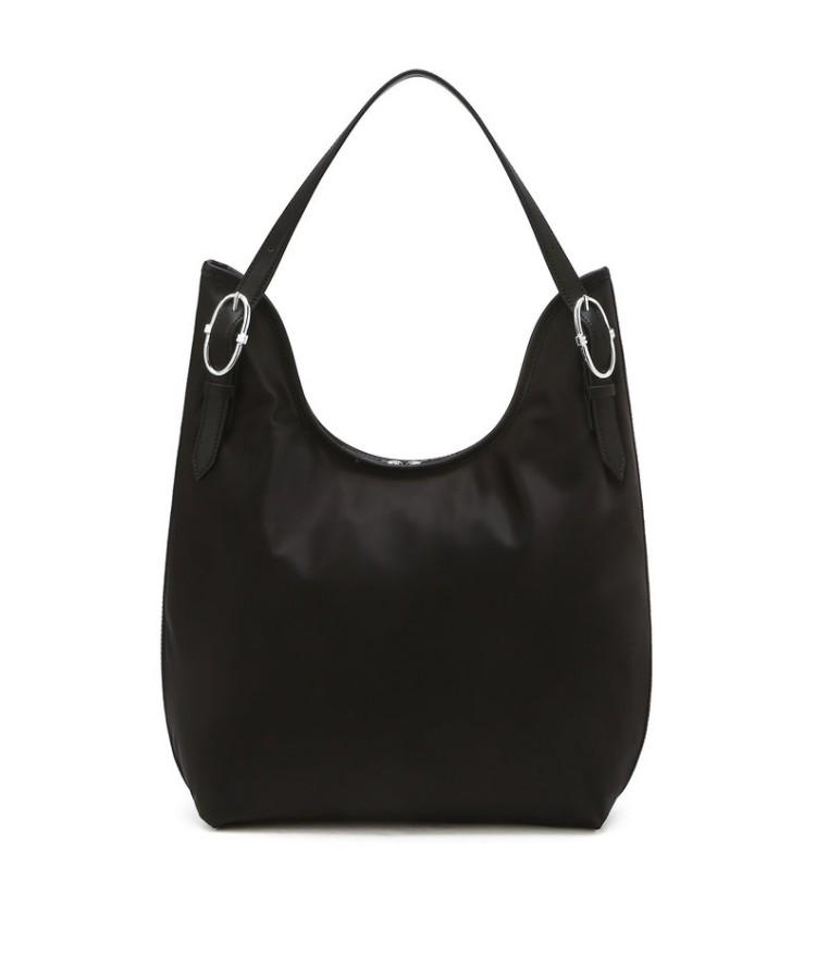 Athe Vanessabruno [Ecole] Black Fabric Shoulder Bag M Aaba5E800Bk