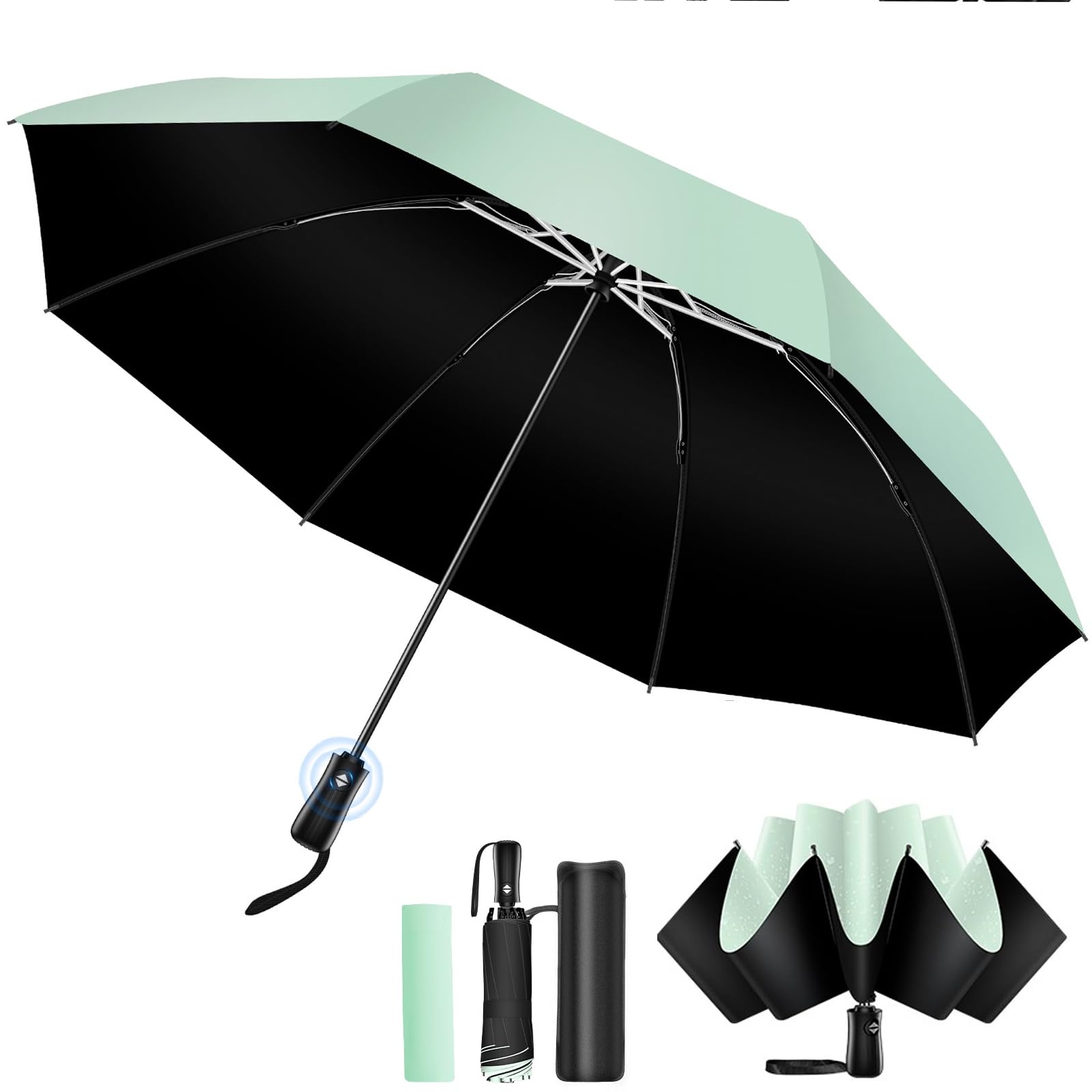 

Складной зонт складной безопасный дизайн для предотвращения складывания автоматическое открытие и предотвращает падение блокировка УФ-лучей и тепла складной складной УФ-солнечный ожог зелёный