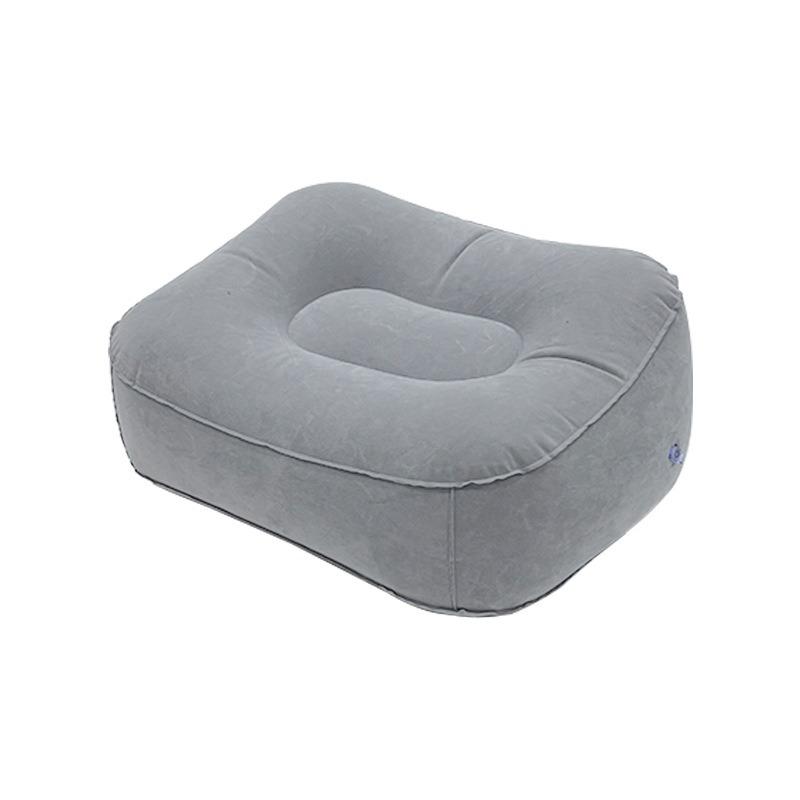 Long Distance Travel Portable Compression Inflatable Foot Pillow, Thickened PVC Plush Folding Foot Pad