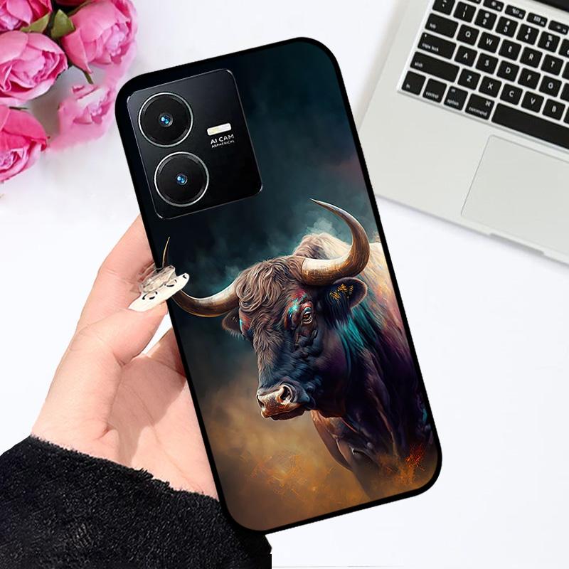 Pour Vivo Y22 4G Coque V2207 V2206 Y22s Impression Couleur Mat TPU Silicone Souple Housse de Téléphone Pour Vivo Y35 4G Pare-chocs Anti-choc Fundas