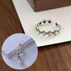 PANJBJ  925 Sterling Silver Double Layer Ring for Women Girl Gift Geometry Hollowing Out Minimalism Fashion Jewelry Wholesale