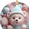 Christmas Pendant Santa Claus Elk Snowman Charm 2D Christmas Hanging Ornament with Lanyard Design Elk Window Decor