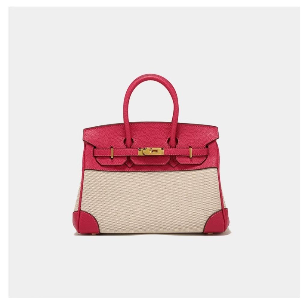 2025 Nuova borsa a contrasto platino borsa da lavoro di alta gamma borsa a tote in tela e pelle di grande capacità da donna all'ingrosso
