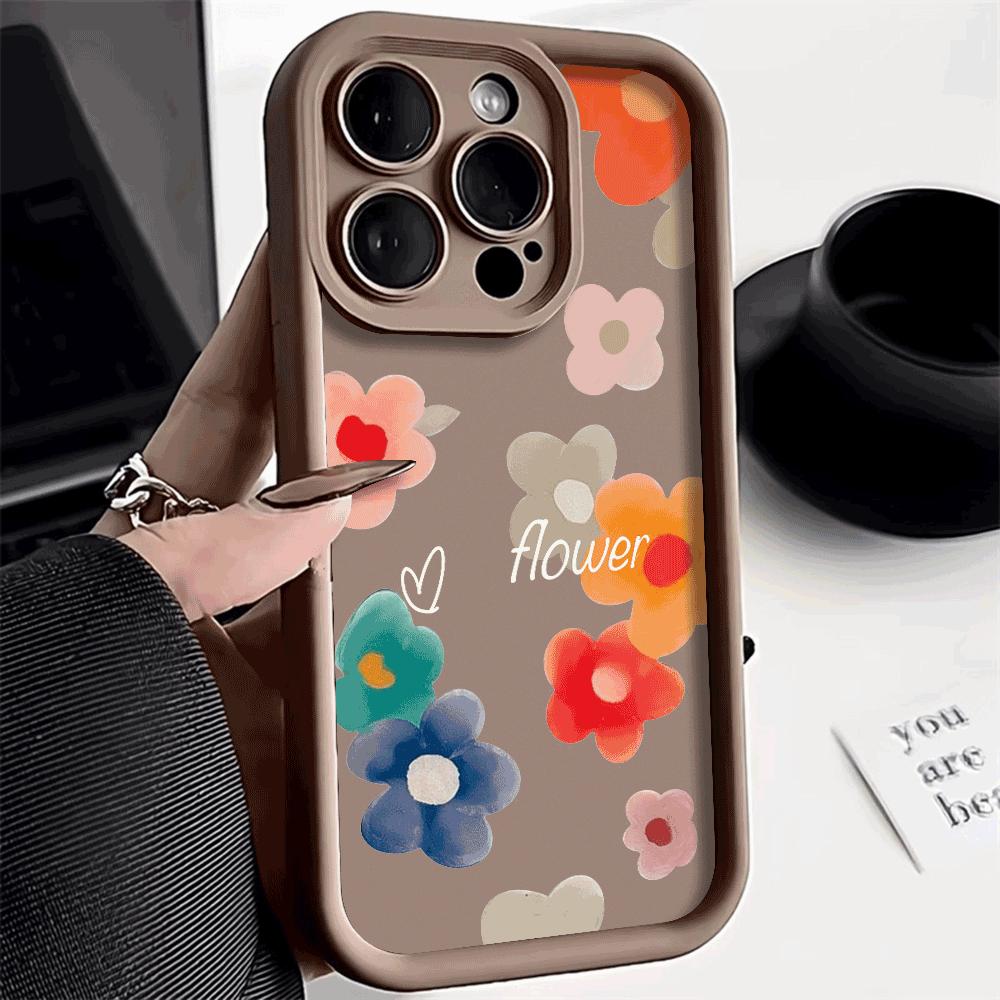 Colorful Watercolor Flower Pattern Shockproof Phone Case for Xiaomi Redmi Note 14 13 12 11 10 9 8 7 Pro Anti-Slip Soft TPU Cover
