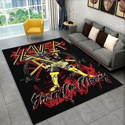 Retro Slayer Heavy Metal Rcck Kapela Znamení Koberec Kobereček do Ložnice Obývacího Pokojíku Pohovky Rohožka Domácí Dekorace, Kobereček pro Dětský Herní Prostor Protiskluzový
