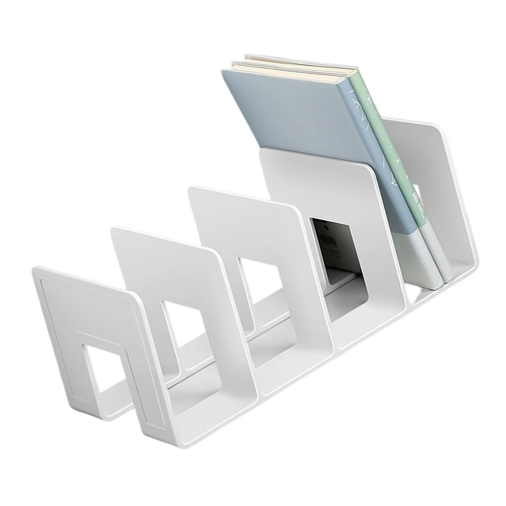 Acrylic Bookends for Shelf 4 Section Book End Magazine Stand Book Stoppers Space Saving Desk Book Magazine Organiser