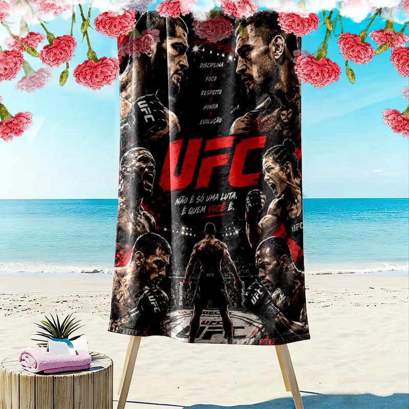 UFC Print Strandtuch, Großes Weiches Schnelltrocknendes Handtuch für Strand Camping Schwimmen