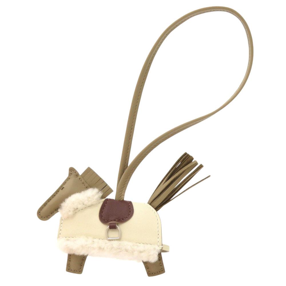Used AUTHENTIC HERMES Rodeo Robeo Plush PM Beige Marfa/Kle Veauswift/Mouton