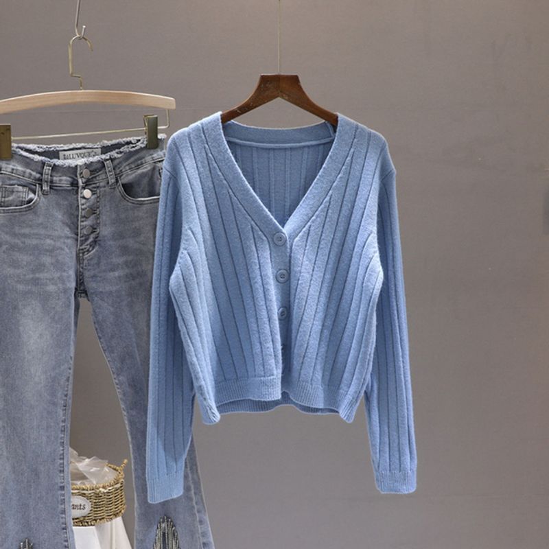 V-neck Loose and Short Cardigan Coat V-neck Loose Short Cardigan Coat Women