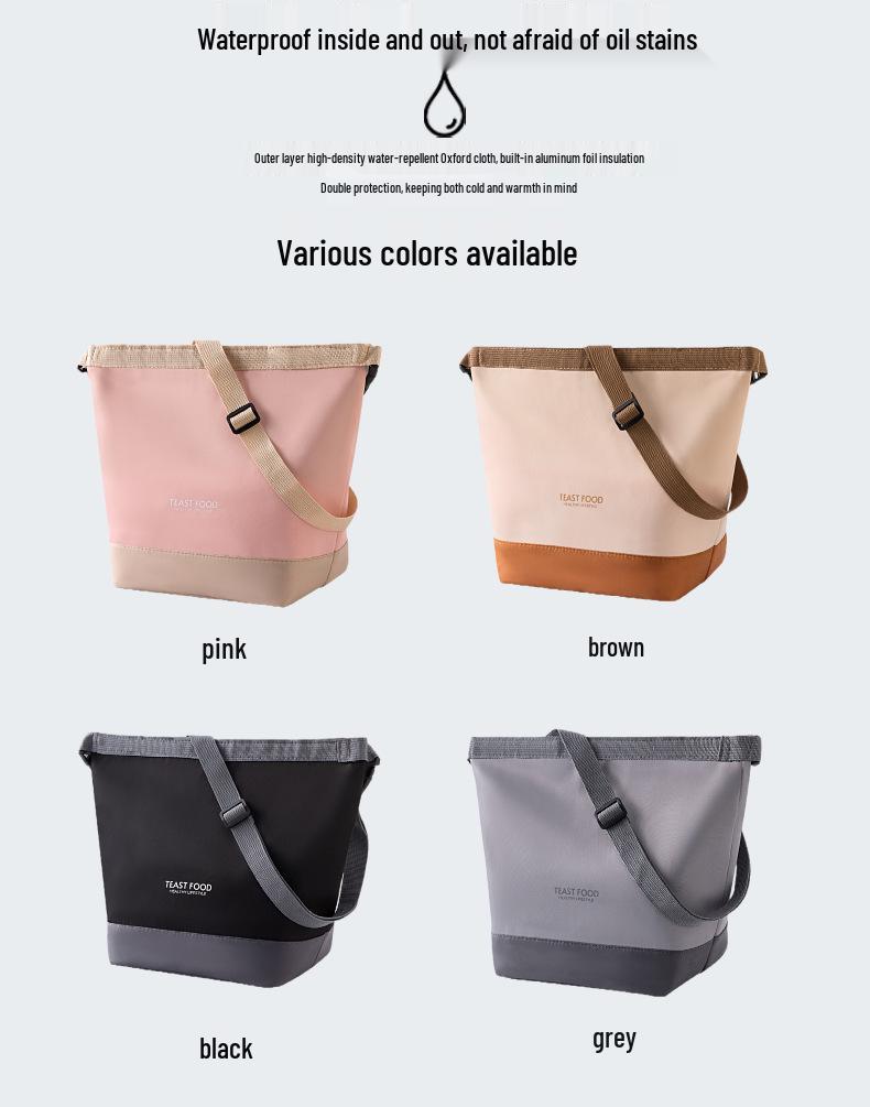 Insulated Crossbody Handbag Lunch Box with Shoulder Strap for Travel and Picnics