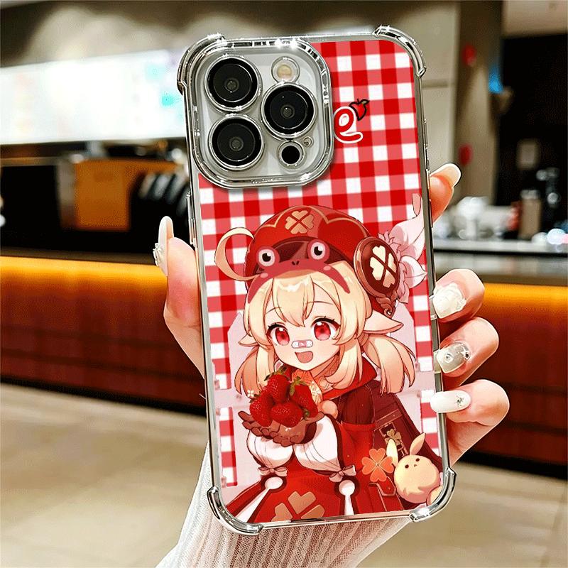 

Genshin Impact Klee Plating Phone Case For Iphone 16 17 Pro Max Air 16E 14 15 Plus 12 13 Mini Anti-Fall Airabag Cover iPhone 13 Mini