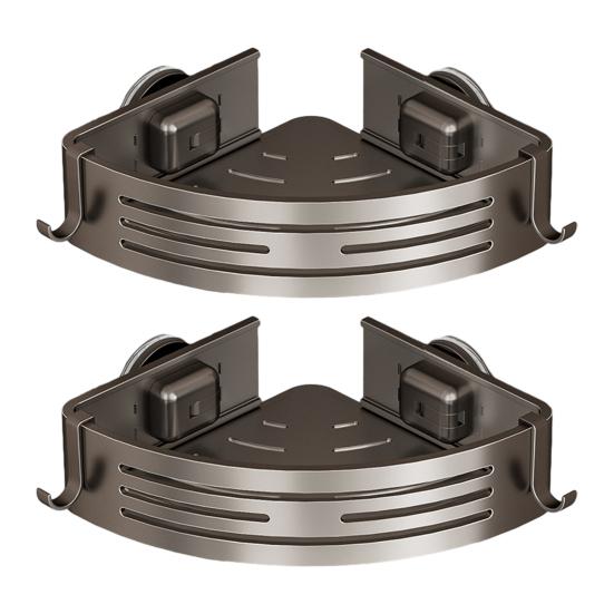 Suport de colț cu ventuză Triunghiular Suport de colț pentru duș Fără găurire Organizator de baie reglabil cu bară pentru prosoape Suport de depozitare pentru duș Bucătărie