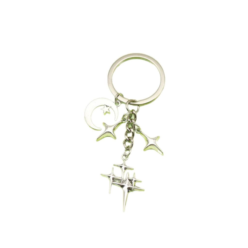 DIY Creative Metal Star Moon Pendant Keychain and Bag Decoration