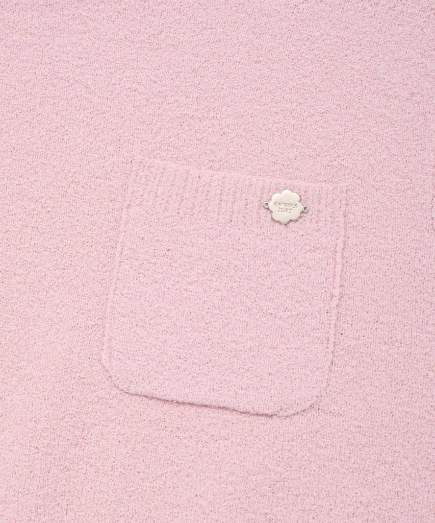 COVERNAT WOMAN Round Boucle Short Sleeve Knit Pink