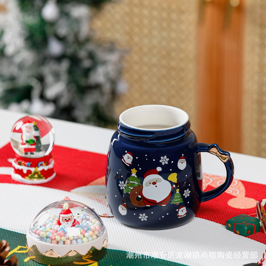Creative Christmas Ceramic Cup Cute Santa Mug Household Water Cup Gift Cup
