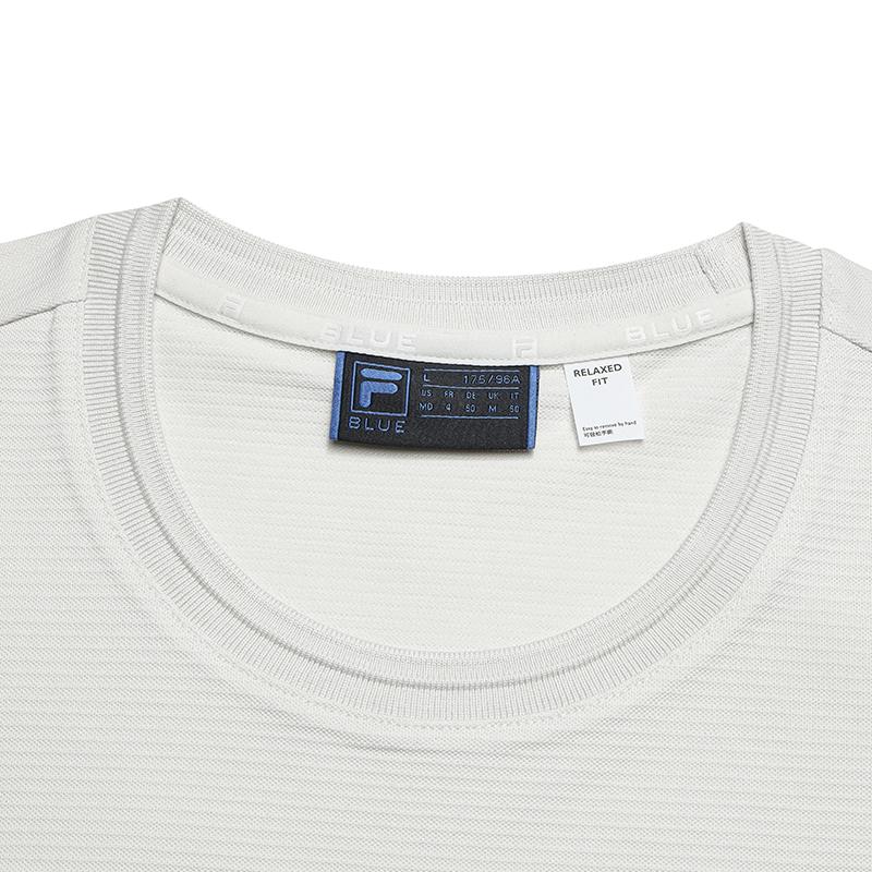 FILA Blue Simple Solid Comfortable Versatile Classic Casual Round Neck Short Sleeve T-Shirt Men T-Shirts Sand-Gray F11M622118FGY