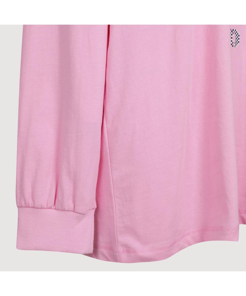 LUCKY CHOUETTE Print Point Long Length Long-Sleeved T-Shirt (Pink) Lftas25190Pix