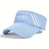 1pc Letter Pattern Sport Sun Visor Hat, Empty Top Breathable Elastic Sun Hat for Golf Tennis Fishing