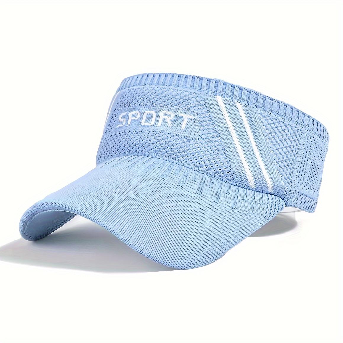 

1pc Letter Pattern Sport Sun Visor Hat, Empty Top Breathable Elastic Sun Hat for Golf Tennis Fishing синий