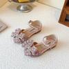 2026 Spring Summer Bowknot Rhinestone Baotou Sandals - Korean Style Little Girl Crystal Princess Shoes