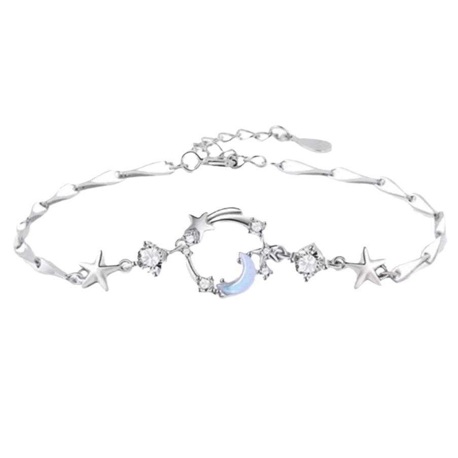 Star and Moon Diffuse Bracelet Women's Light Luxury Delicate Moonstone Moon Star Bracelet Versatile Jewelry Gift