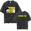 Summer Hot Sale Anmie Banana Fish Washed Vintage Graphic Tshirt Men Women Vintage Top Y2k Hip Hop Streetwear Oversized Tshirt