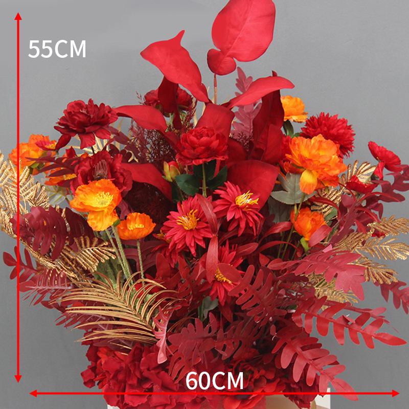 2025 Wedding Floral Decoration: Engagement Banquet Scene, Road/Stage Floral Rows, Arch Flowers, Artificial Background Simulation, Floral Art.